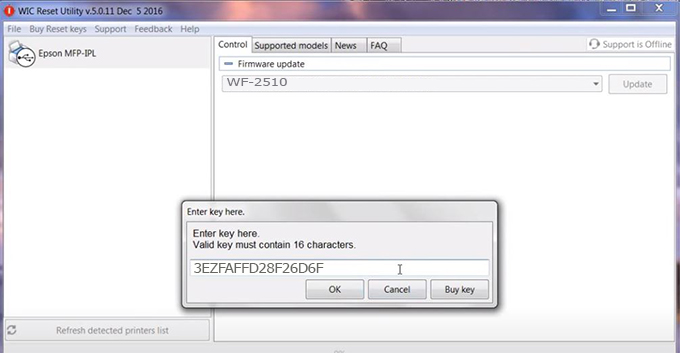 Key Firmware Epson WF-2510 Step 8